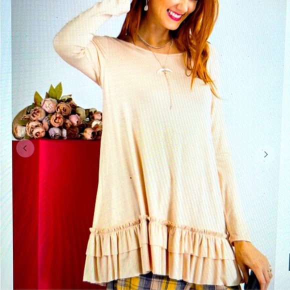 easel Tops - Brand New Easel Tan Blouse - Perfect Transition Piece (Reduced Price!)